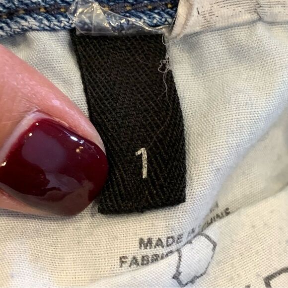 Empyre Eileen Mom Jeans Checkerboard Side Stripe Busted Knees Cropped Size 1 - Picture 6 of 9